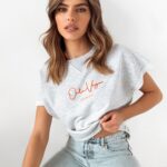 Bluza bawełniana Pink Ola Voga szary melanż