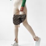 Spodnie z wysokim stanem Elegance Ola Voga j.beżowe