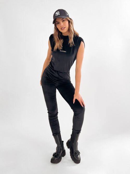 Kombinezon welurowy Marisa Ola Voga czarny