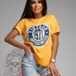 T-shirt bawełniany Vintage pomarańczowy