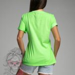 T-shirt bawełniany Vintage neon zielony