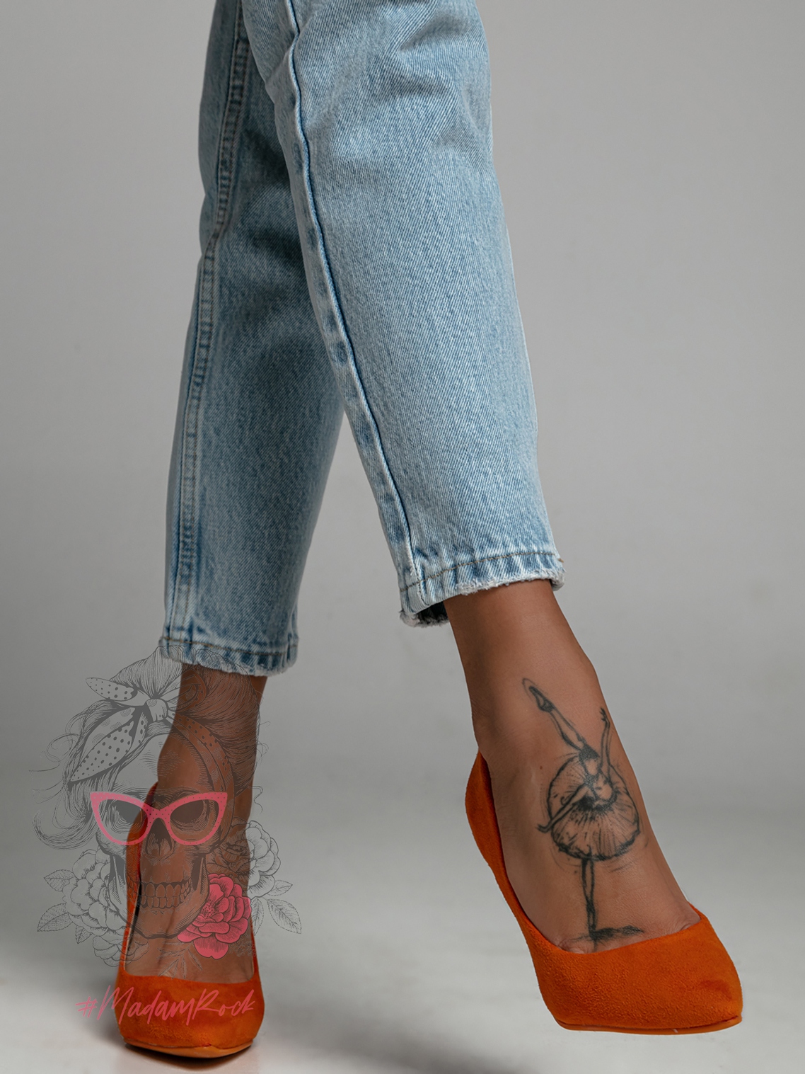 Czółenka Nelson pomarańczowe