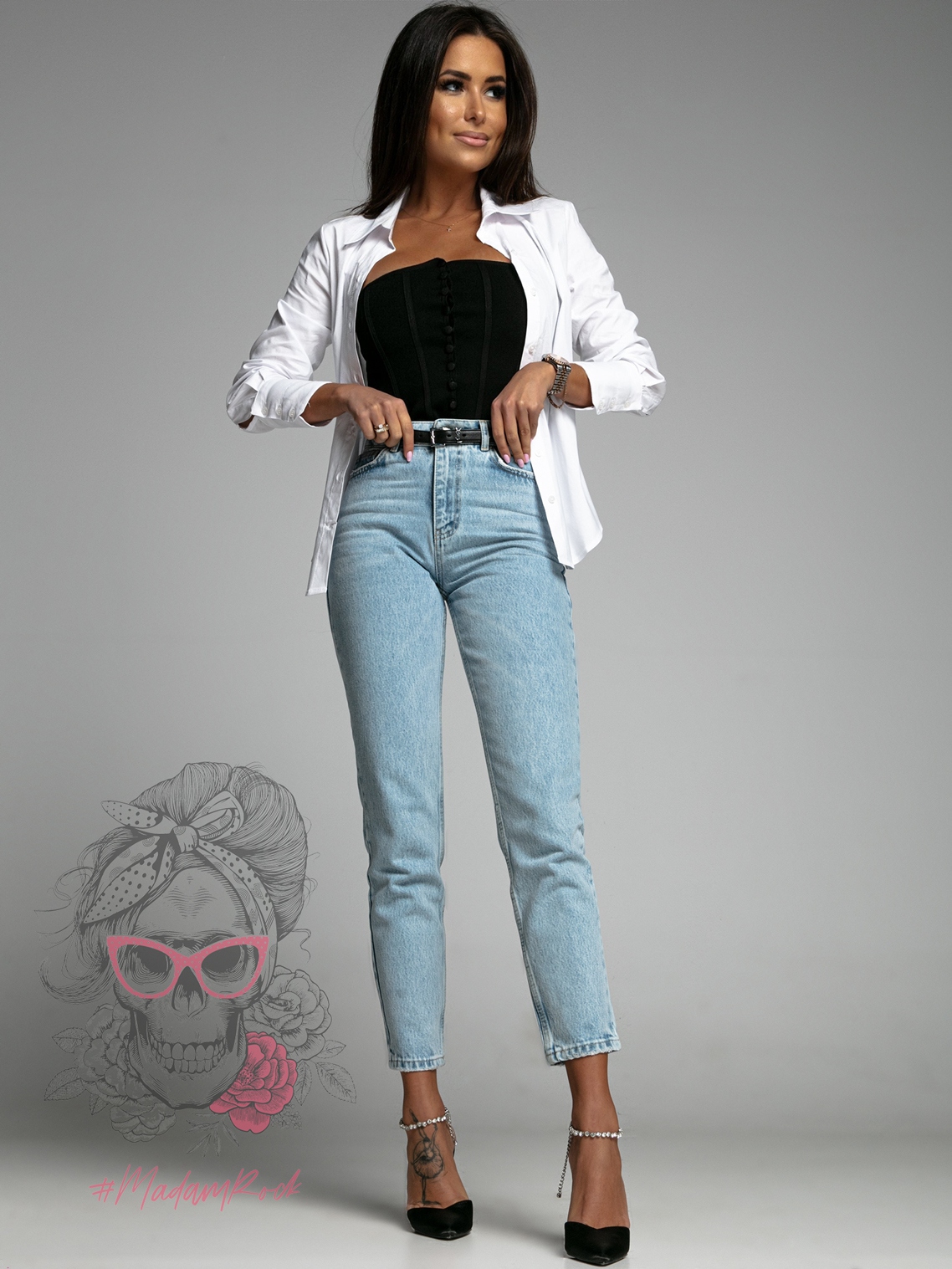 Czółenka satynowe Madam Melody czarne