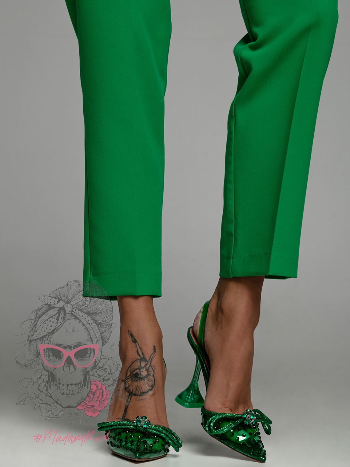 Czółenka transparentne Madam Slammer zielone