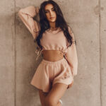 Komplet zwiewny Spring Spirit pudrowy róż