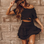 Komplet z rozcięciami Summer Girls czarny