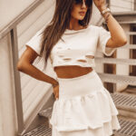 Komplet z rozcięciami Ola Voga Summer Girls ecru