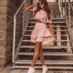 Komplet z rozcięciami Ola Voga Summer Girls różowy