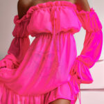 Sukienka szyfonowa NB Summer neon fuksja