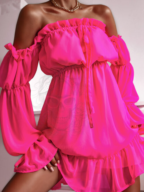 Sukienka szyfonowa NB Summer neon fuksja