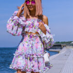 Zwiewny komplet szyfonowy NB Flora w kwiaty