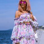 Zwiewny komplet szyfonowy NB Flora w kwiaty