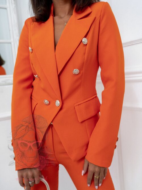 Komplet marynarka i spodnie Gracje pomarańczowy
