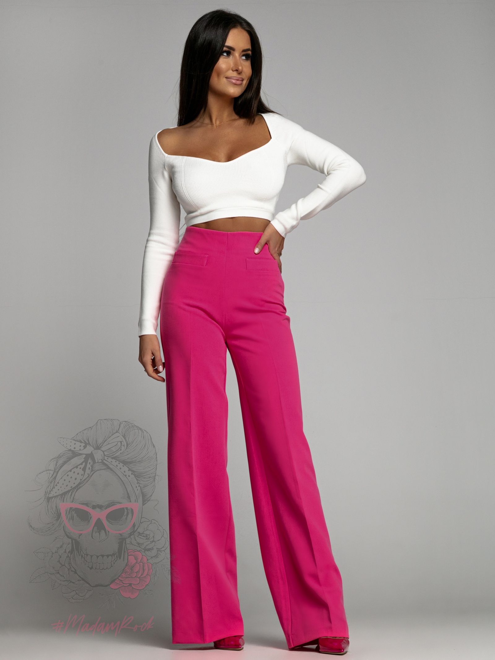 Spodnie eleganckie Mefeto amarant