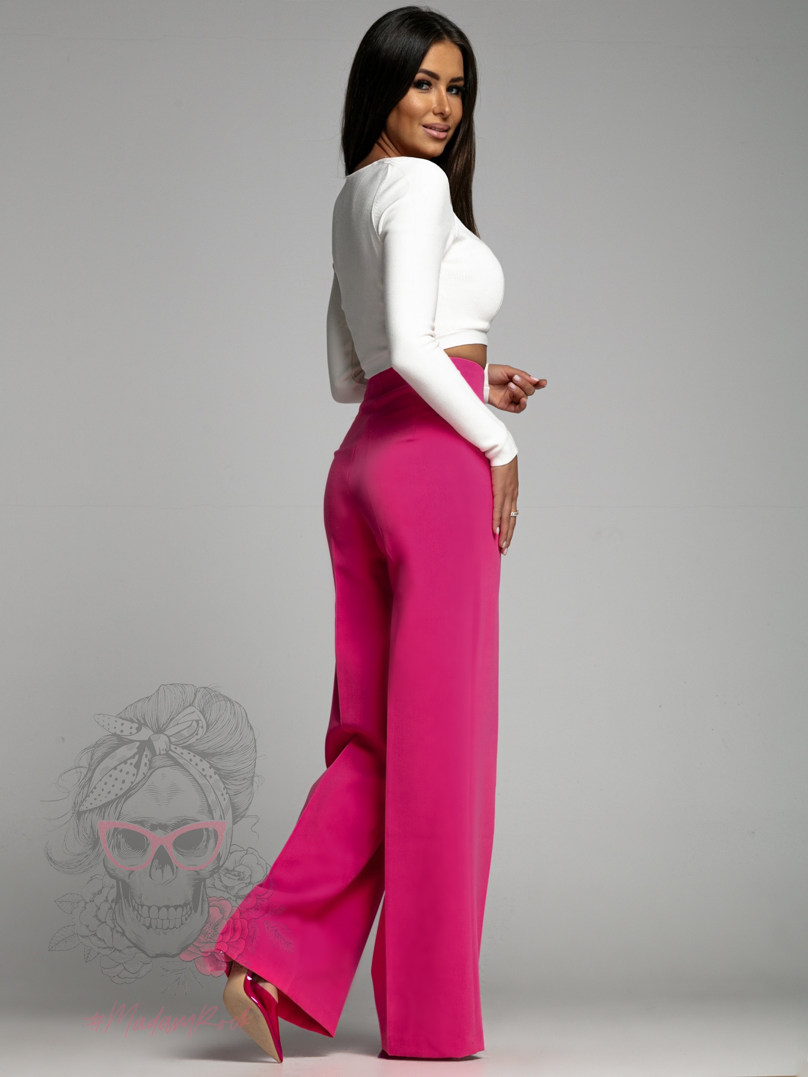 Spodnie eleganckie Mefeto amarant