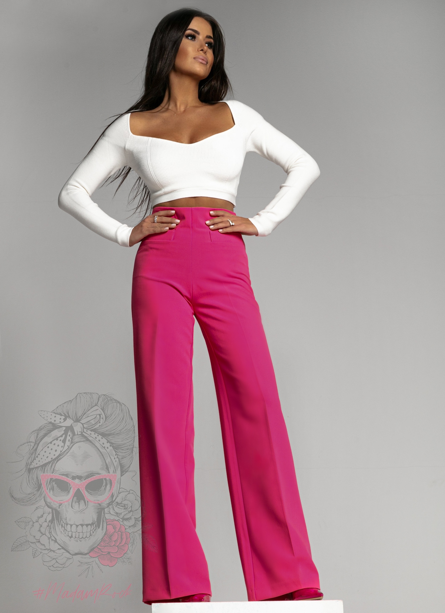 Spodnie eleganckie Mefeto amarant