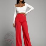 Spodnie eleganckie Mefeto czerwone