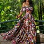 Spódnica maxi plus top NB Ganja kolorowy