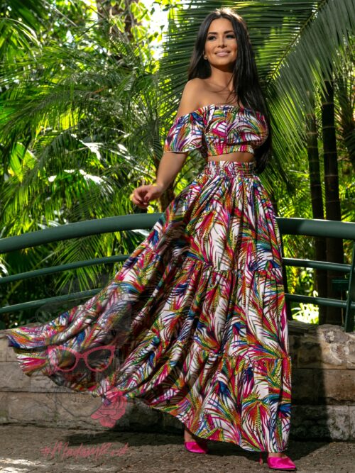 Spódnica maxi plus top NB Ganja kolorowy