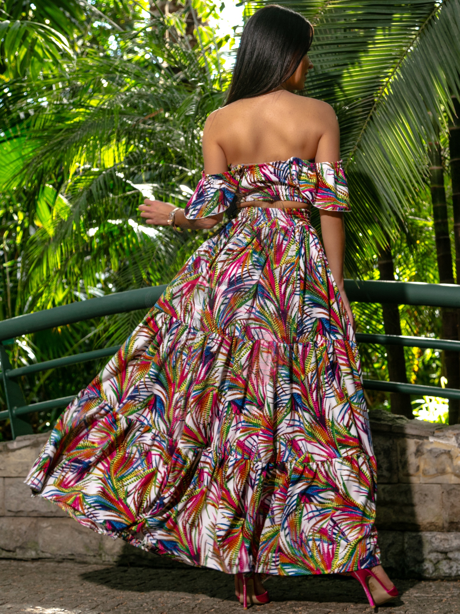 Spódnica maxi plus top NB Ganja kolorowy