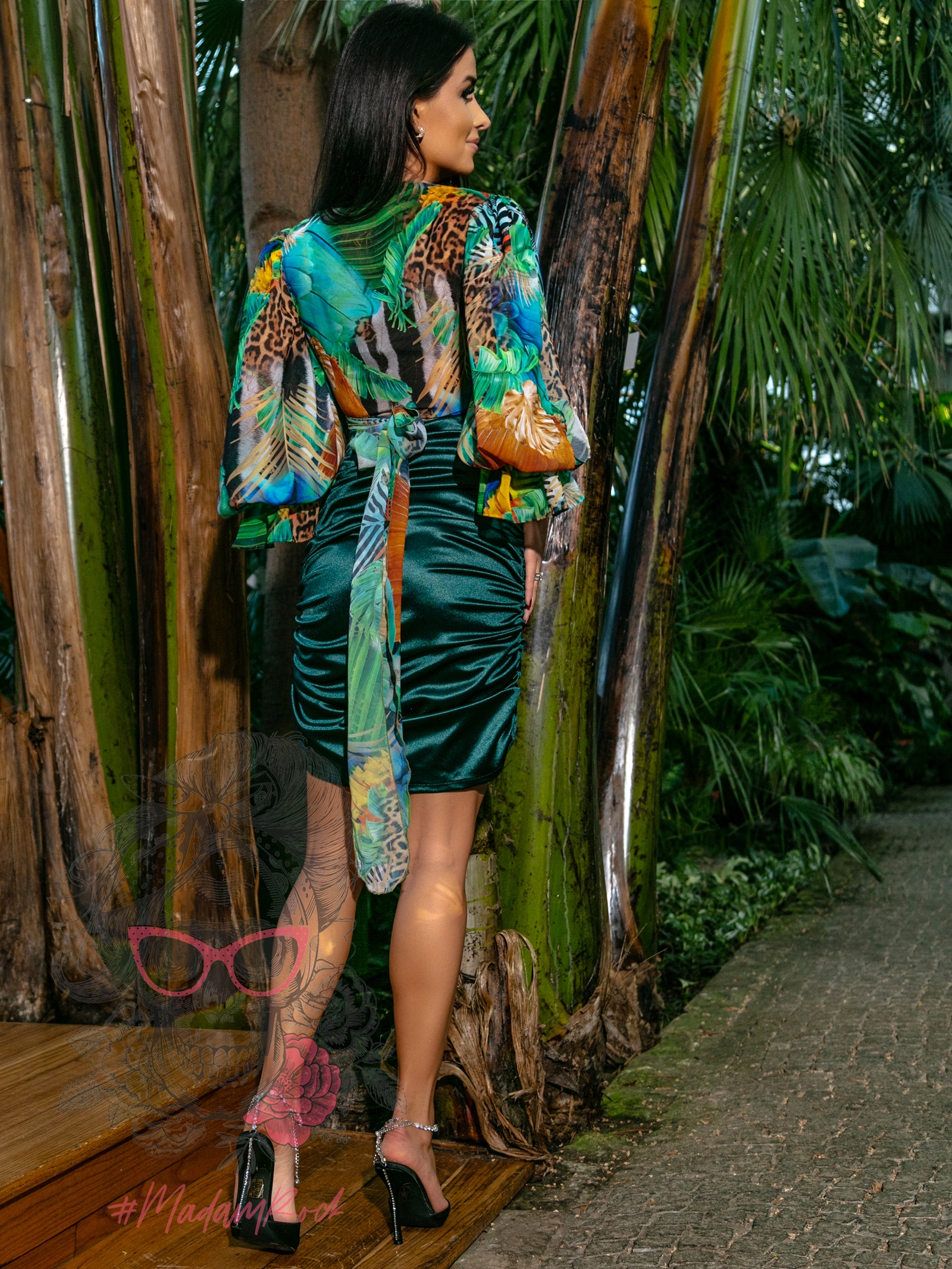 Spódniczka satynowa NB Zacates butelkowa zieleń