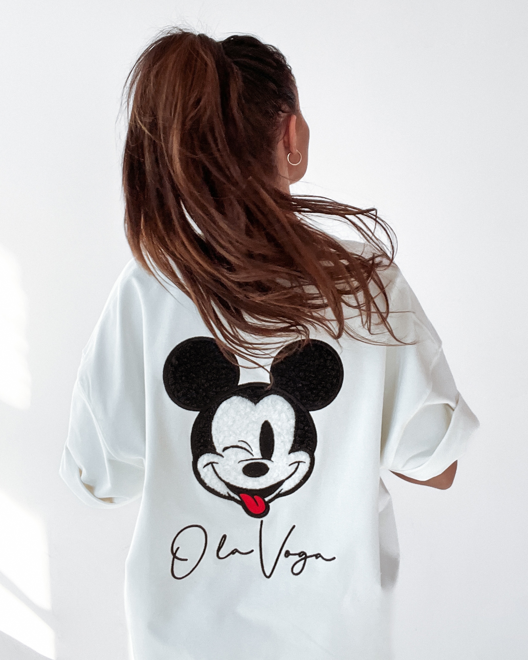 T-shirt oversize Ola Voga Our Mouse ecru