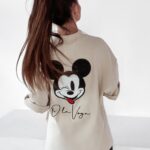 T-shirt oversize Ola Voga Our Mouse j.beżowy