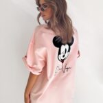 T-shirt oversize Ola Voga Our Mouse pudrowy