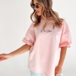 T-shirt oversize Ola Voga Our Mouse pudrowy