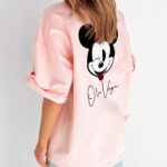 T-shirt oversize Ola Voga Our Mouse pudrowy