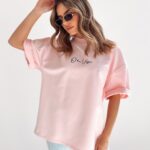 T-shirt oversize Ola Voga Our Mouse pudrowy