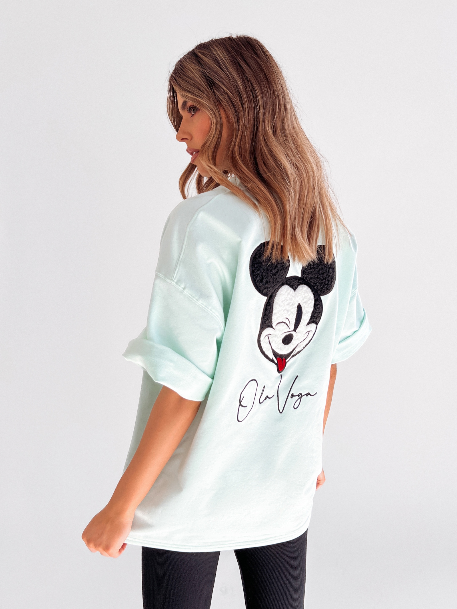 T-shirt oversize Ola Voga Our Mouse miętowy