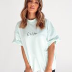 T-shirt oversize Ola Voga Our Mouse miętowy