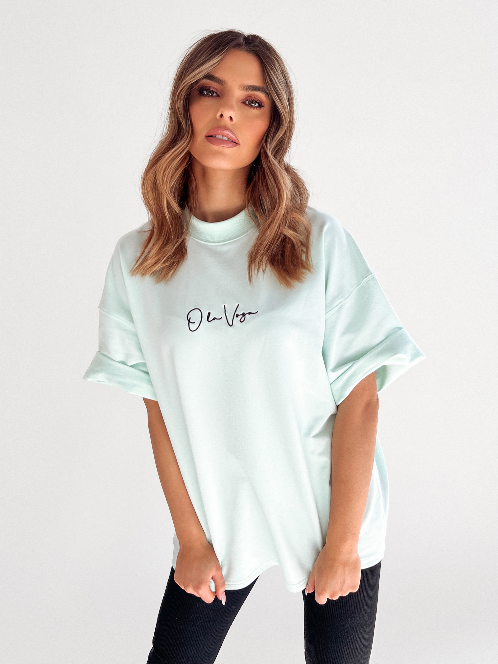 T-shirt oversize Ola Voga Our Mouse miętowy