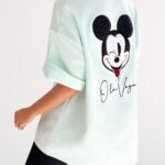 T-shirt oversize Ola Voga Our Mouse miętowy