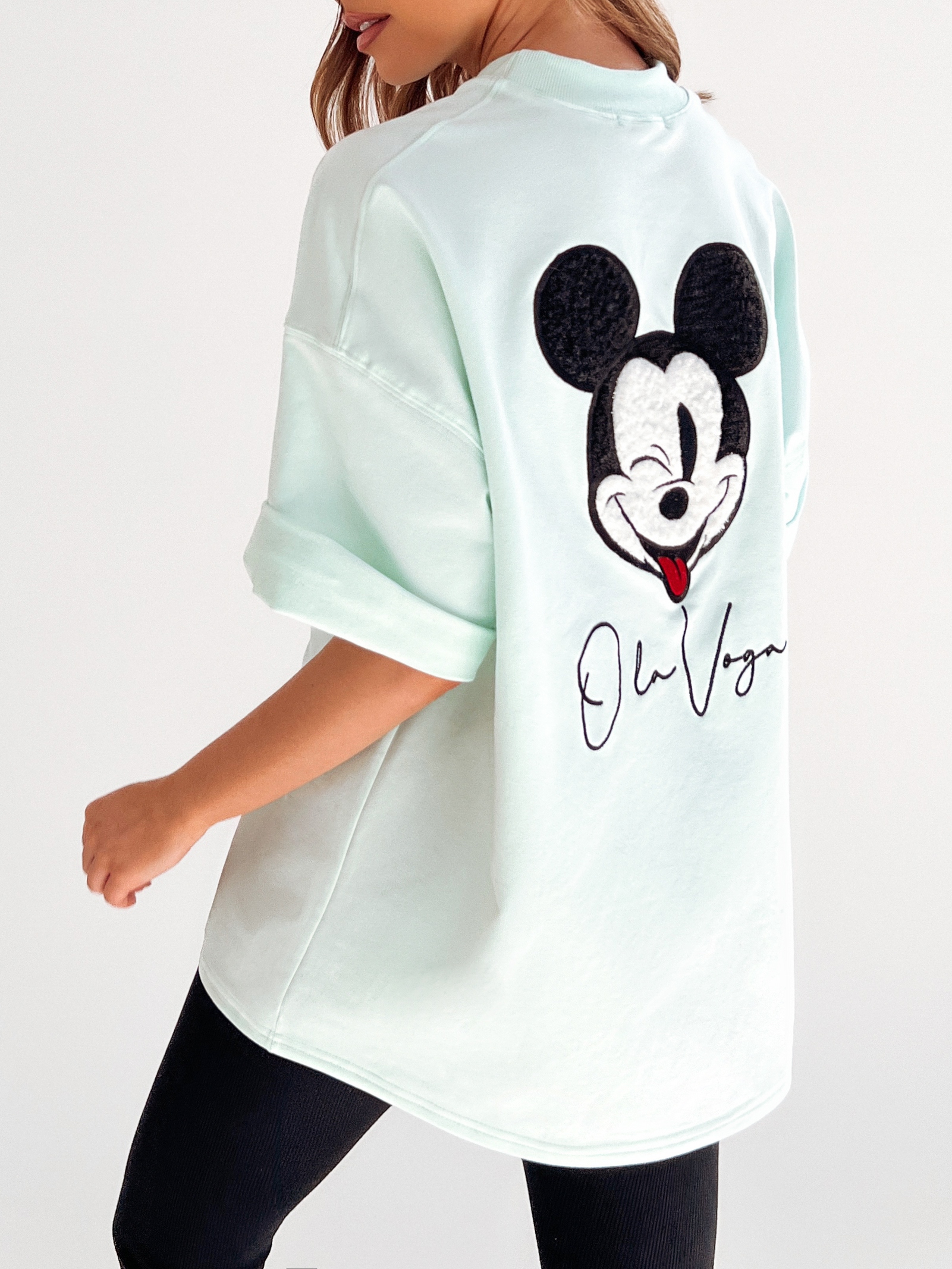 T-shirt oversize Ola Voga Our Mouse miętowy