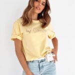 T-shirt z haftem Lv Ola Voga żółty