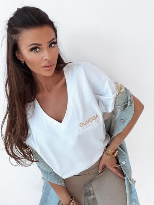 T-shirt bawełniany O'la Voga Locca biały