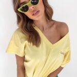 T-shirt bawełniany O'la Voga Locca żółty