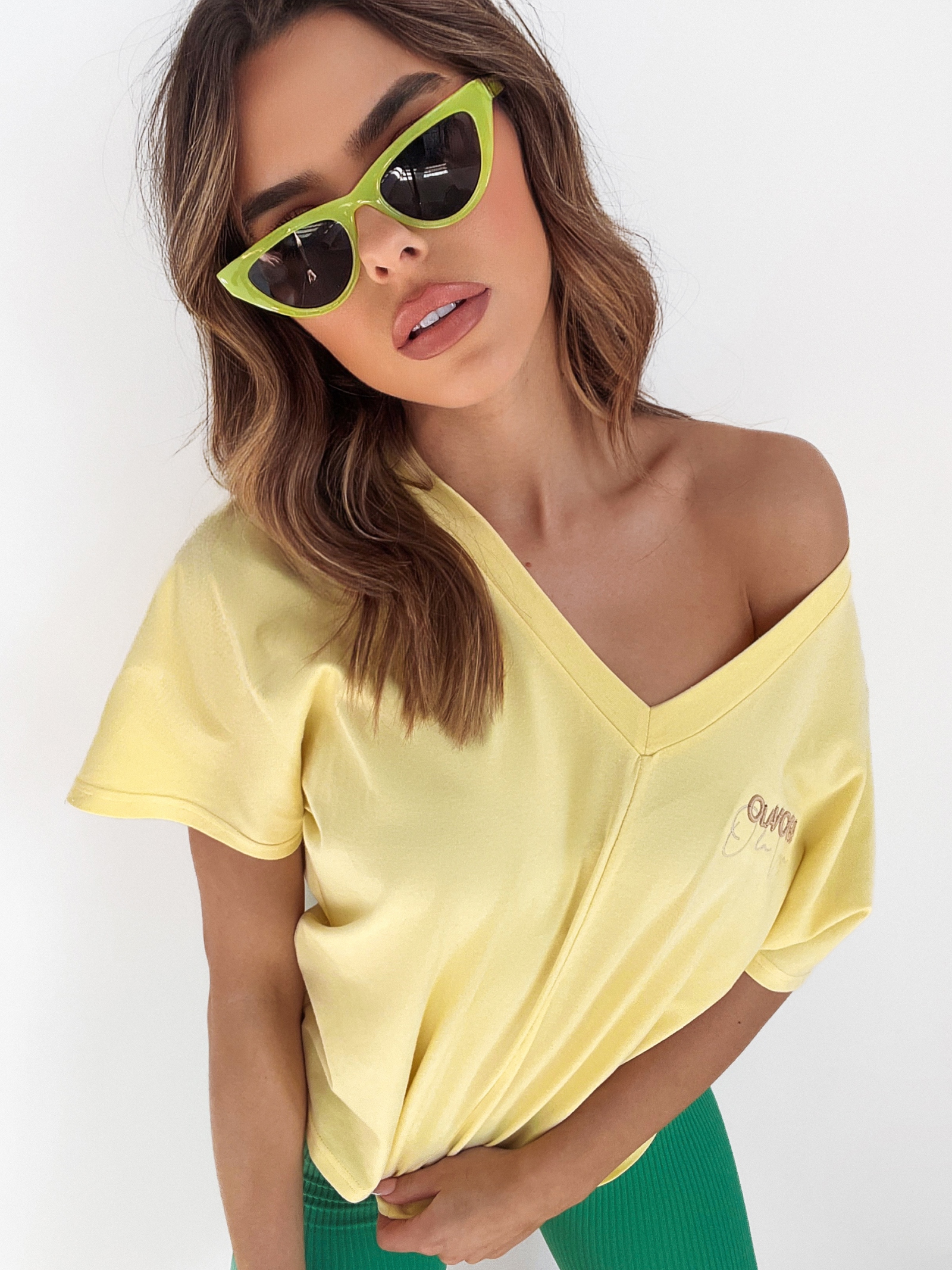 T-shirt bawełniany O'la Voga Locca żółty