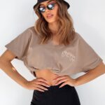 T-shirt bawełniany O'la Voga Locca c.beżowy