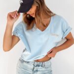 T-shirt bawełniany O'la Voga Locca błękitny