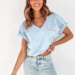 T-shirt bawełniany O'la Voga Locca błękitny