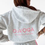 Bluza bawełniana Ola Voga Pink Zipper j.szara