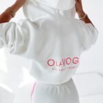 Bluza bawełniana Ola Voga Pink Zipper ecru