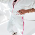Bluza bawełniana Ola Voga Pink Zipper ecru