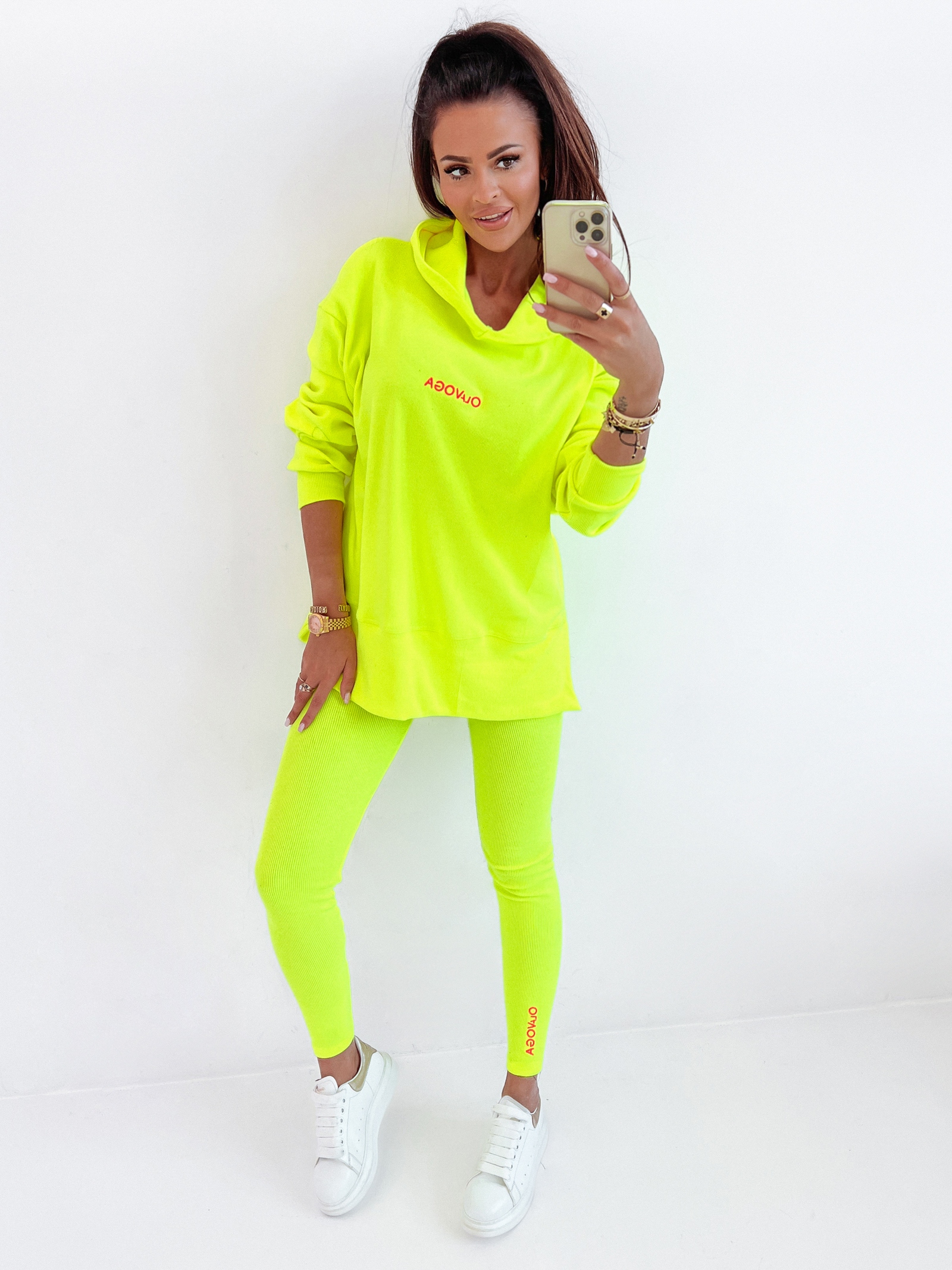 Komplet sportowy Amber Ola Voga limonkowy