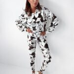 Komplet welurowy Mickey Set Ola Voga biało-czarny