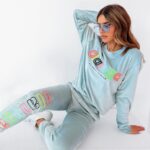 Komplet welurowy O'la Voga Made błękitny