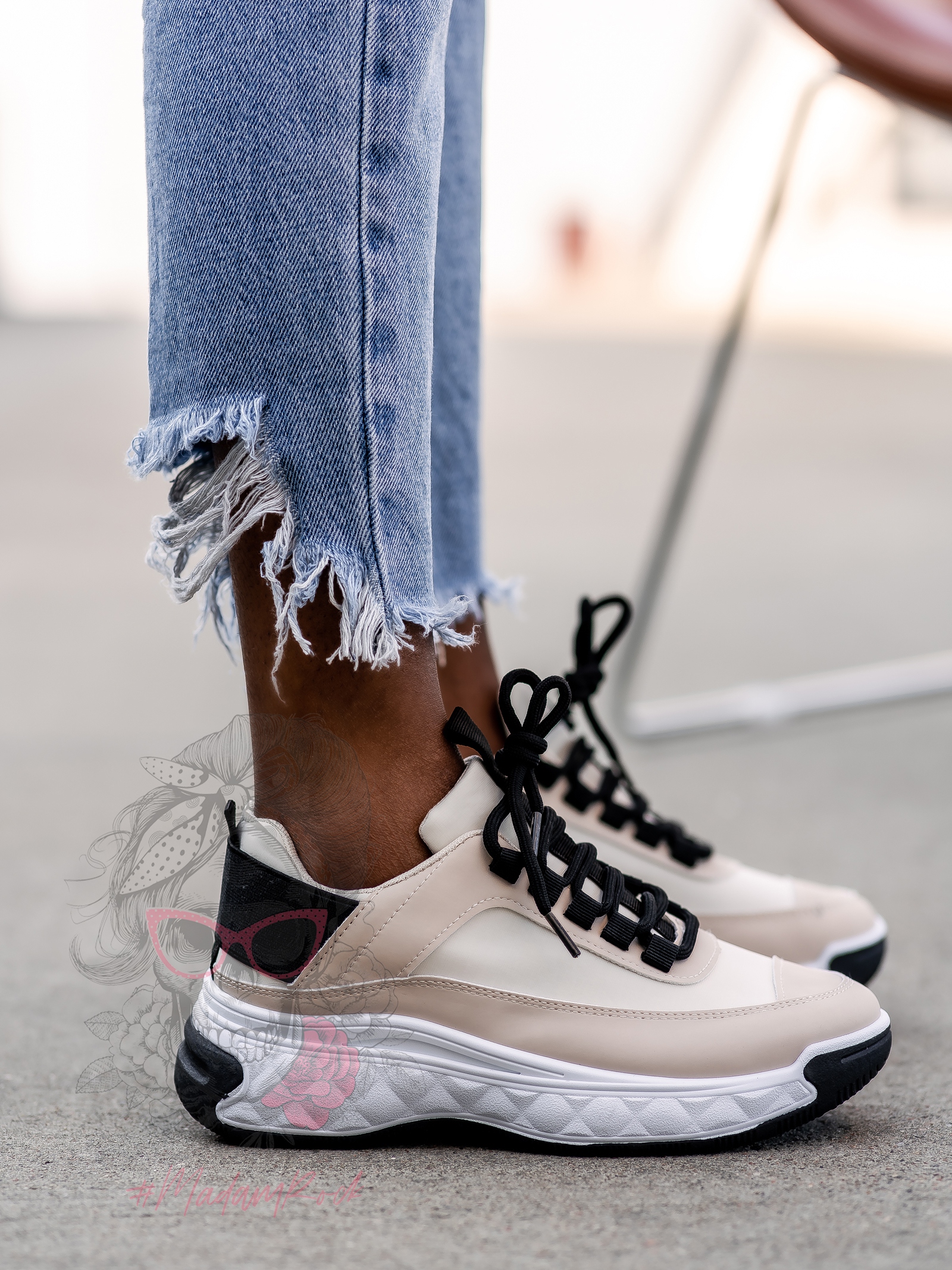 -WYPRZEDANE-Buty sportowe Madam Oslo beżowe